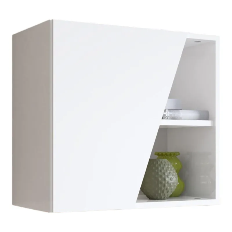 Pensile cubotto 55×30×50 bianco lucido con design sospeso e anta frontale - ETERNITY