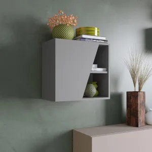 Pensile cubotto 55×30×50 ardesia con anta frontale sagomata e finitura effetto pietra - ETERNITY