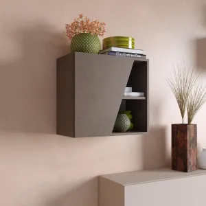 Pensile cubotto 55×30×50 bronzo con anta sagomata e finitura satinata - ETERNITY