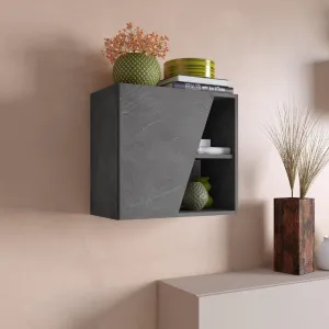 Pensile cubotto 55×30×50 piombo con profilo sagomato e stile deciso - ETERNITY