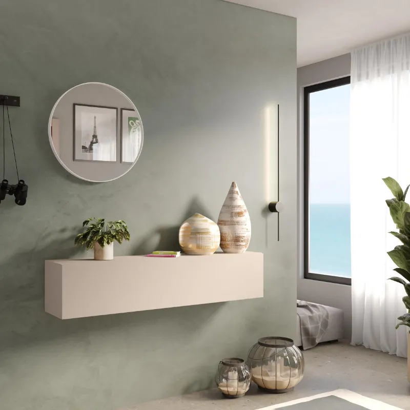 Pensile ribalta/vasistas 138×30×29 cashmere con tonalità chiara e apertura orizzontale - ETERNITY