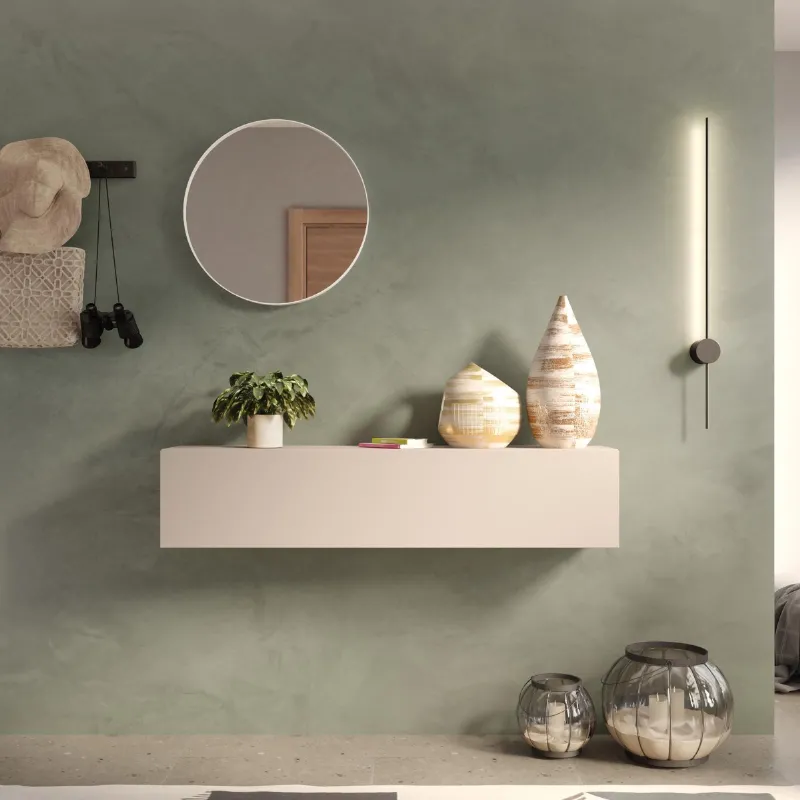 Pensile ribalta/vasistas 138×30×29 cashmere con tonalità chiara e apertura orizzontale - ETERNITY