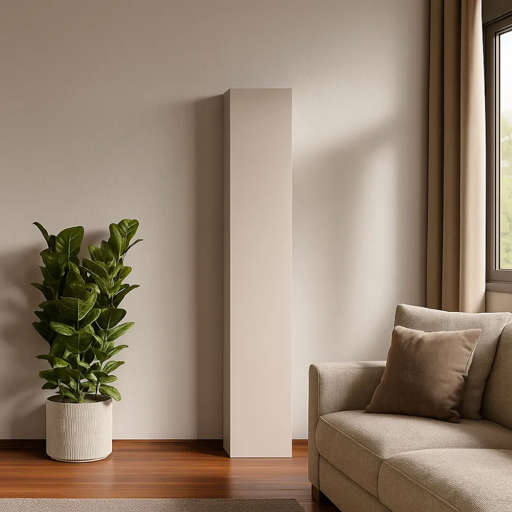 Colonna stretta 28×30×186 cashmere con anta liscia e superficie vellutata - ETERNITY