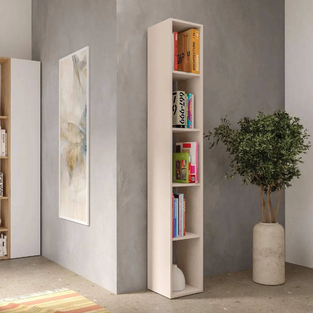 Vano a giorno 28×28×186 cashmere da terra con struttura aperta e colore chiaro - ETERNITY