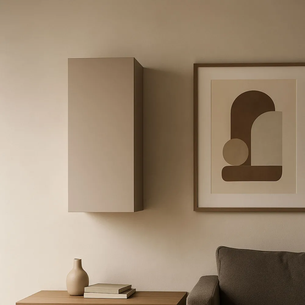 Elemento verticale 29×30×69 cashmere con anta liscia e finitura soft - ETERNITY