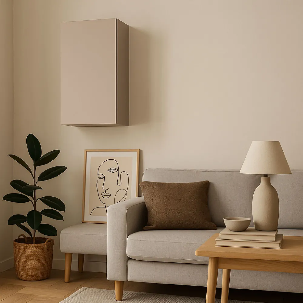 Elemento verticale 29×30×69 cashmere con anta liscia e finitura soft - ETERNITY 2