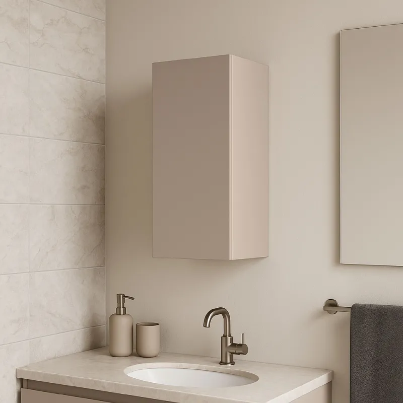Elemento verticale 29×30×69 cashmere con anta liscia e finitura soft - ETERNITY