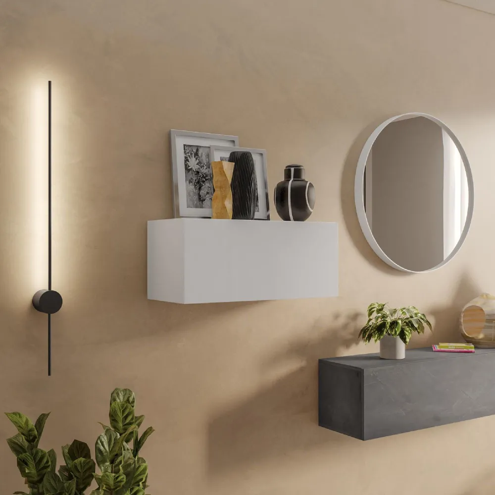 Pensile ribalta/vasistas 69×30×29 bianco lucido con apertura orizzontale - ETERNITY 2
