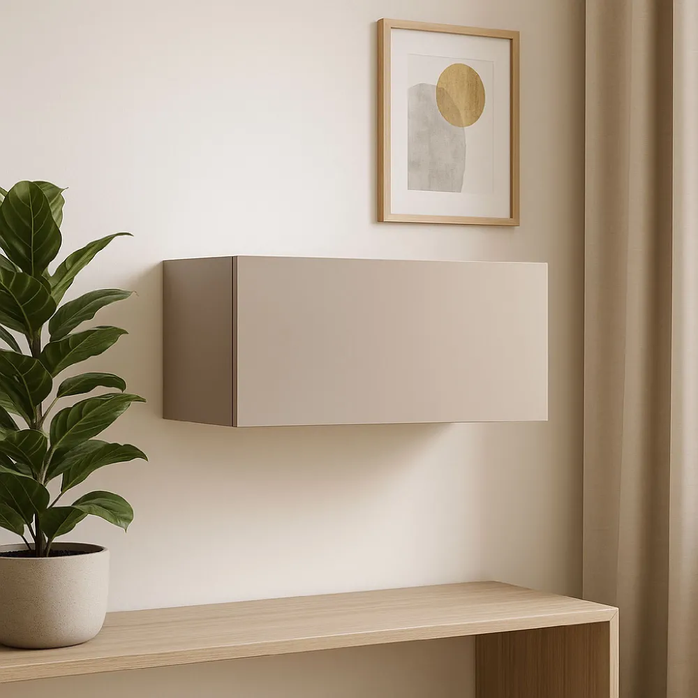 Pensile ribalta/vasistas 69×30×29 cashmere con apertura orizzontale e finitura vellutata - ETERNITY