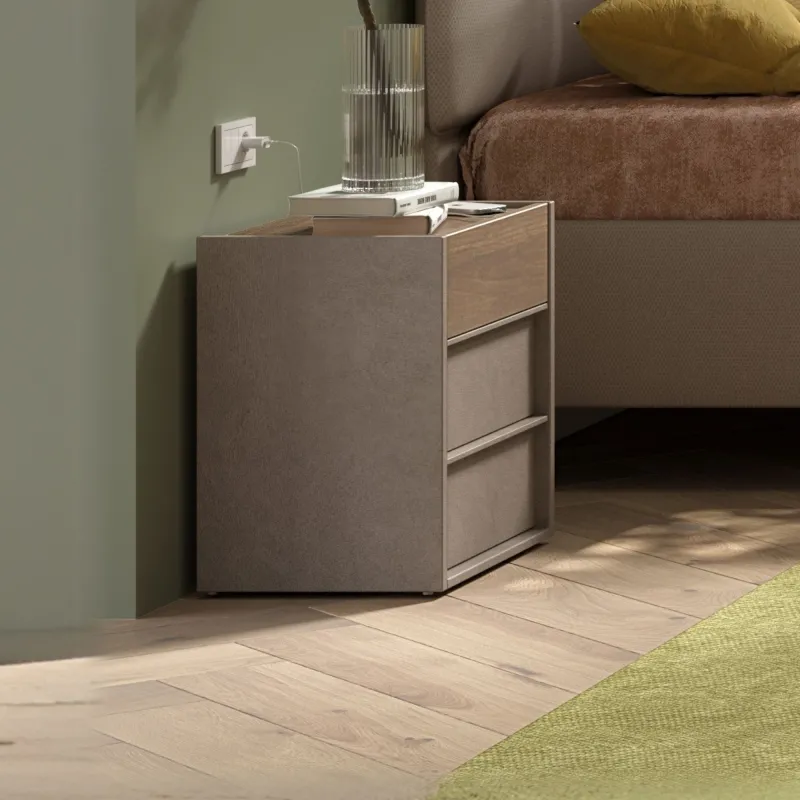 Coppia comodini 52×58×40 bronzo e Mercure con 3 cassetti - ZENITH