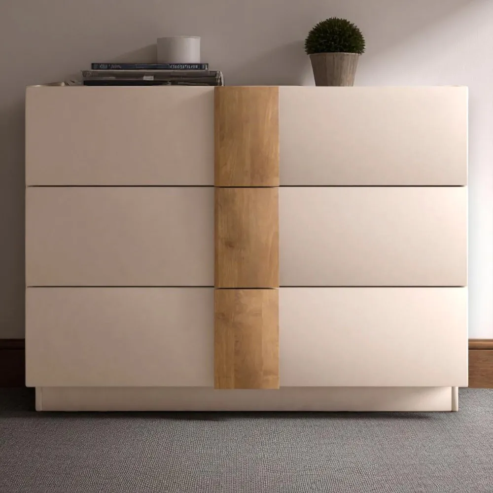 Comò 110×83×52 cashmere e mercure con 3 cassetti soft-close - JUPITER 2