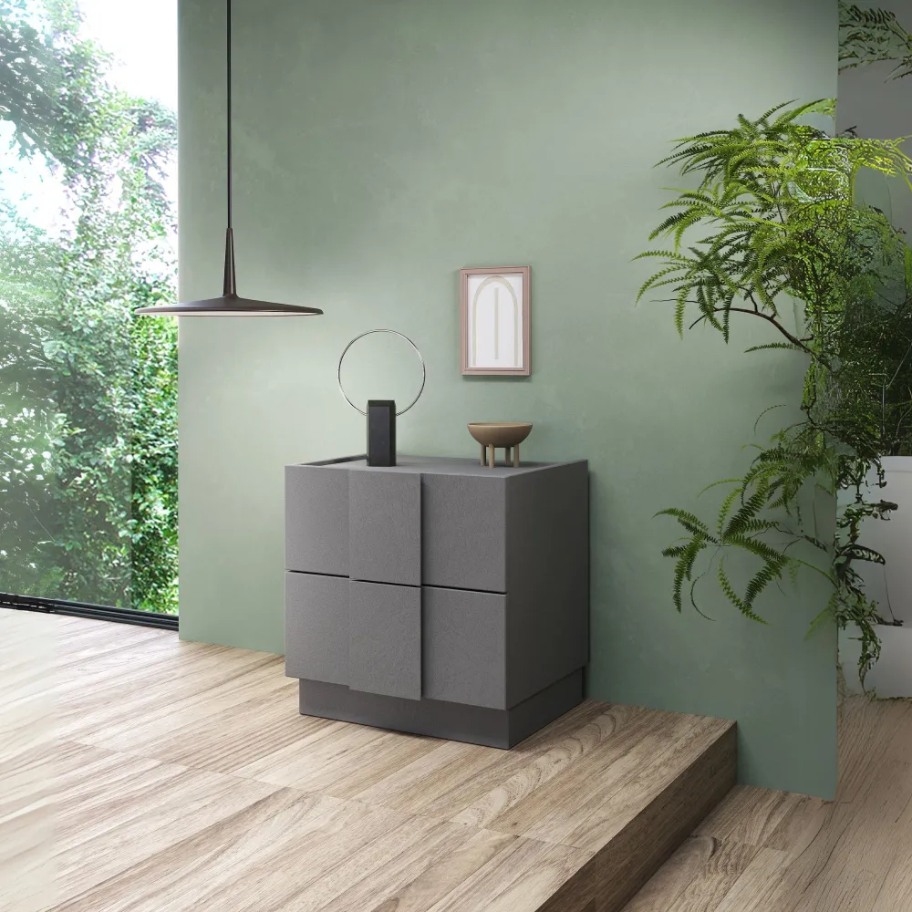Comodino 50×52×44 ardesia con 2 cassetti soft-close - JUPITER