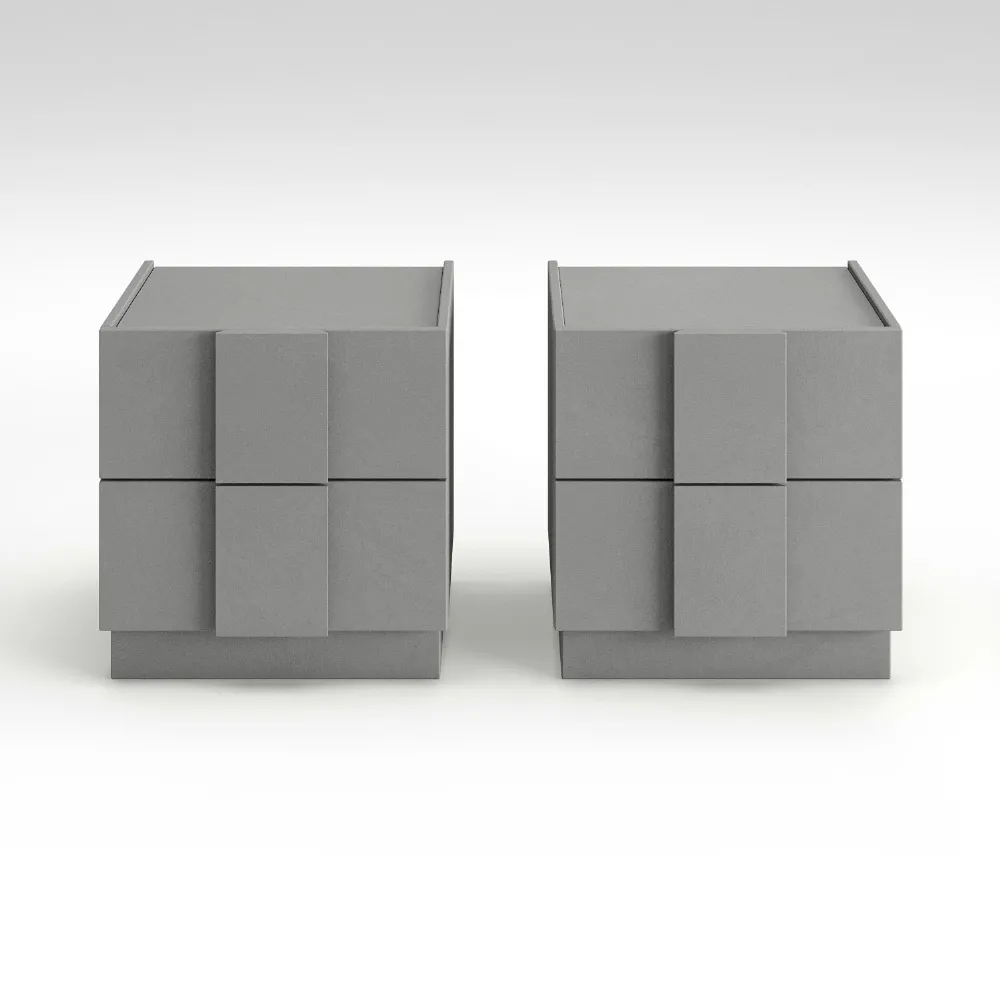 Coppia comodini 50×52×44 ardesia con 2 cassetti soft-close - JUPITER 2
