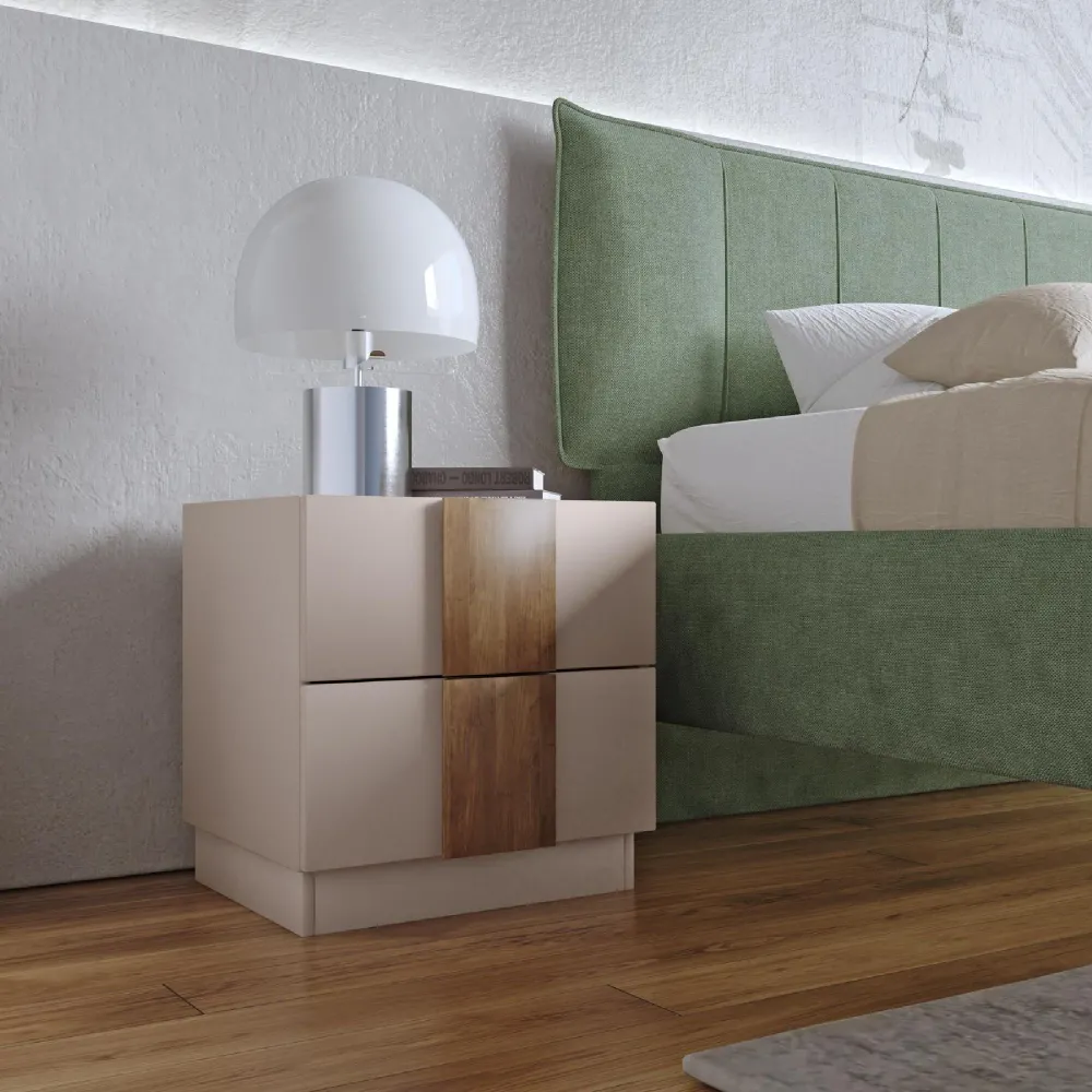 Coppia comodini 50×52×44 cashmere e mercure con 2 cassetti soft-close - JUPITER 2
