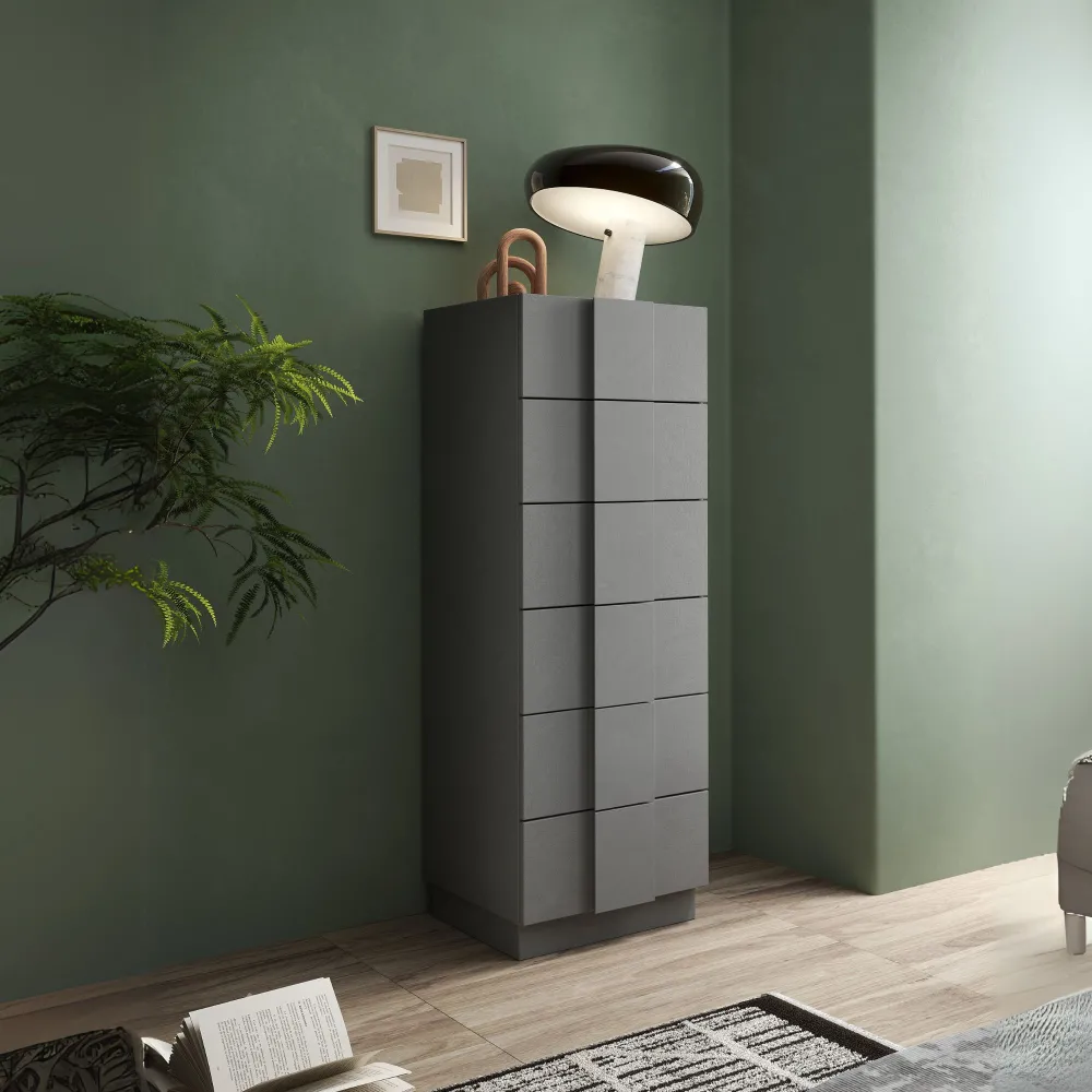 Settimino 50×138×44 ardesia con 6 cassetti soft-close - JUPITER