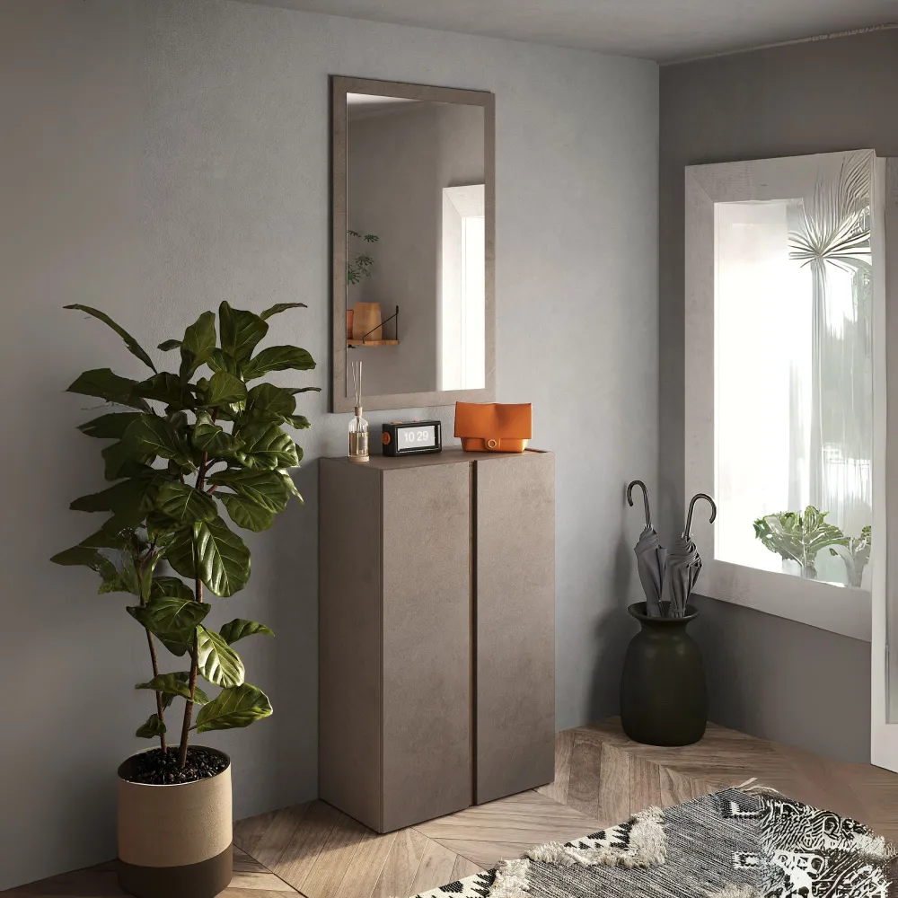 Contenitore 2 ante 70×111×35 bronzo e Mercure con 5 ripiani - NEST 2