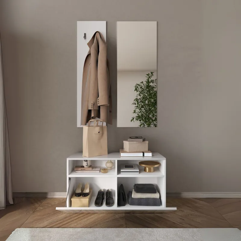 Base contenitore 91×49×35 bianco lucido con ribalta - VITTORIA