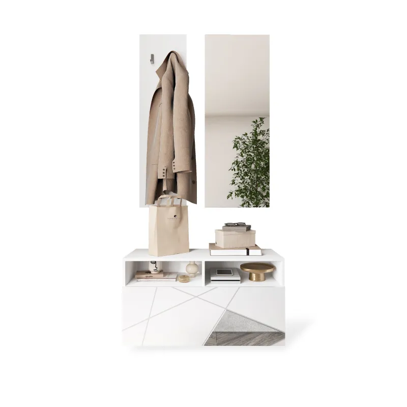 Base contenitore 91×49×35 bianco lucido con ribalta - VITTORIA