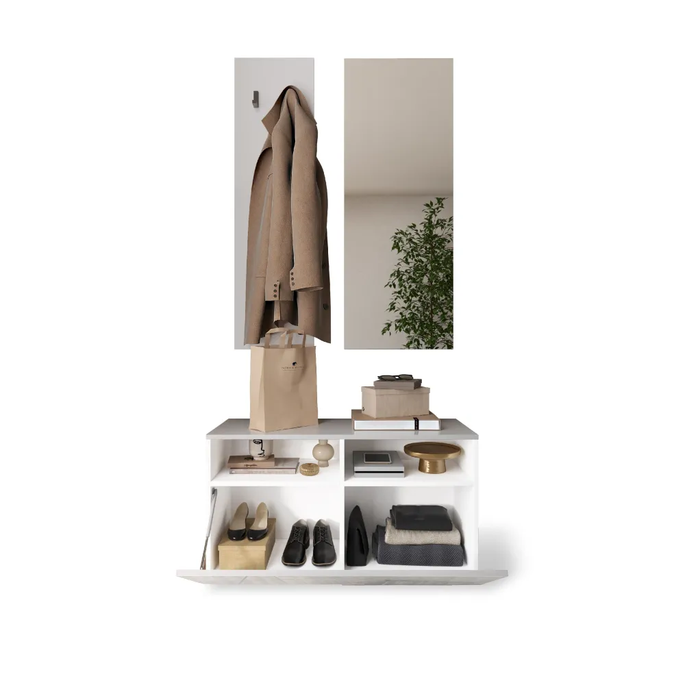 Base contenitore 91×49×35 bianco lucido con ribalta - VITTORIA