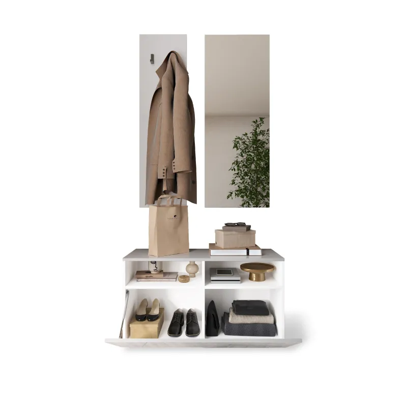Base contenitore 91×49×35 bianco lucido con ribalta - VITTORIA