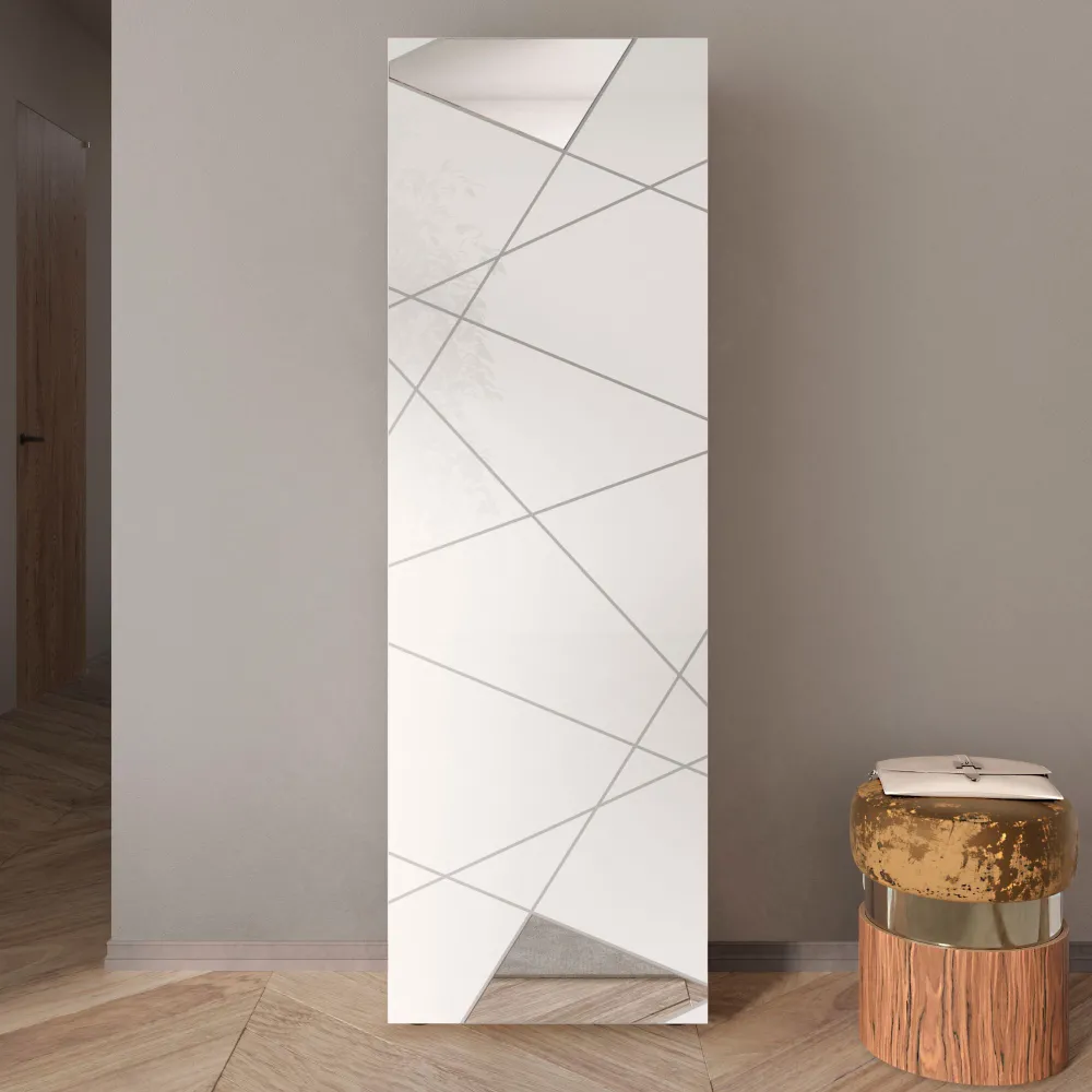 Colonna armadio 78×185×35 bianco lucido con tubo appendiabiti - VITTORIA