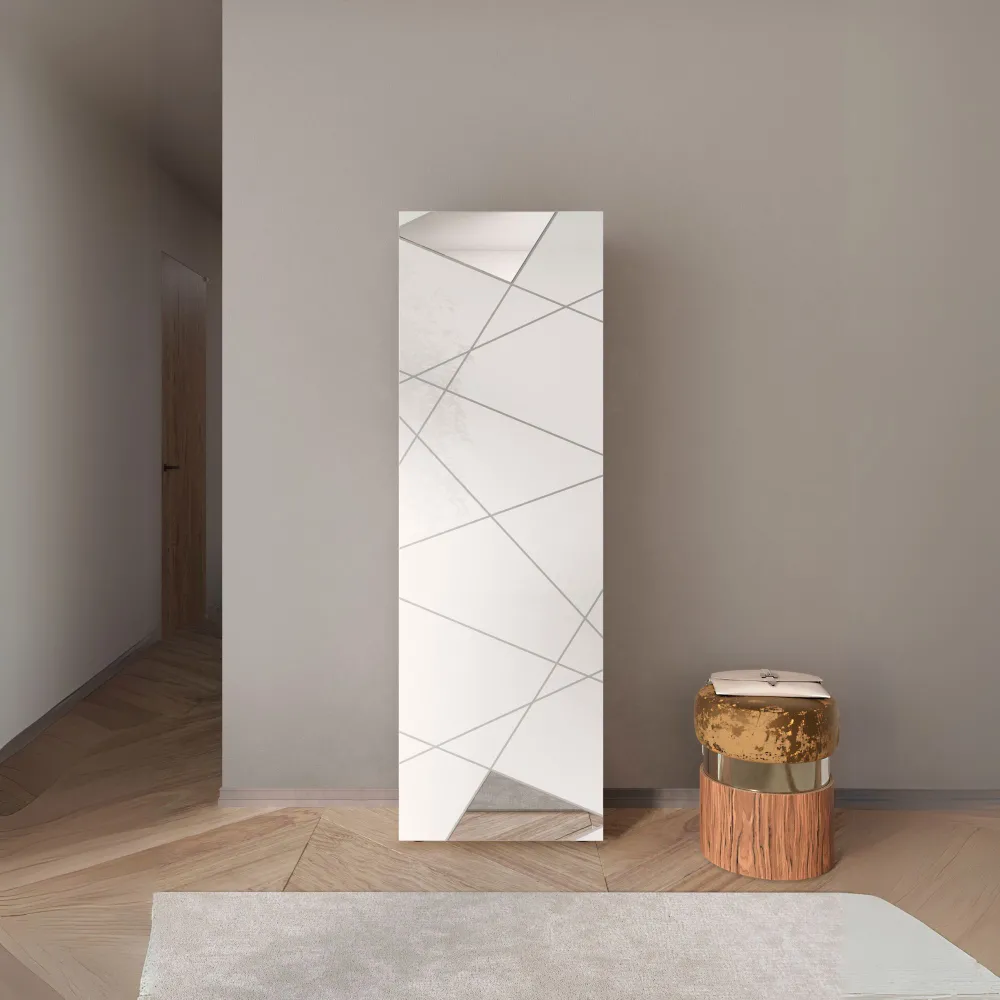Colonna armadio 78×185×35 bianco lucido con tubo appendiabiti - VITTORIA 2