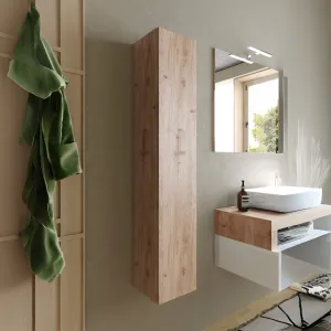 Colonna 25×138×26 cm bianco lucido / Cadiz Oak - HAMBURG