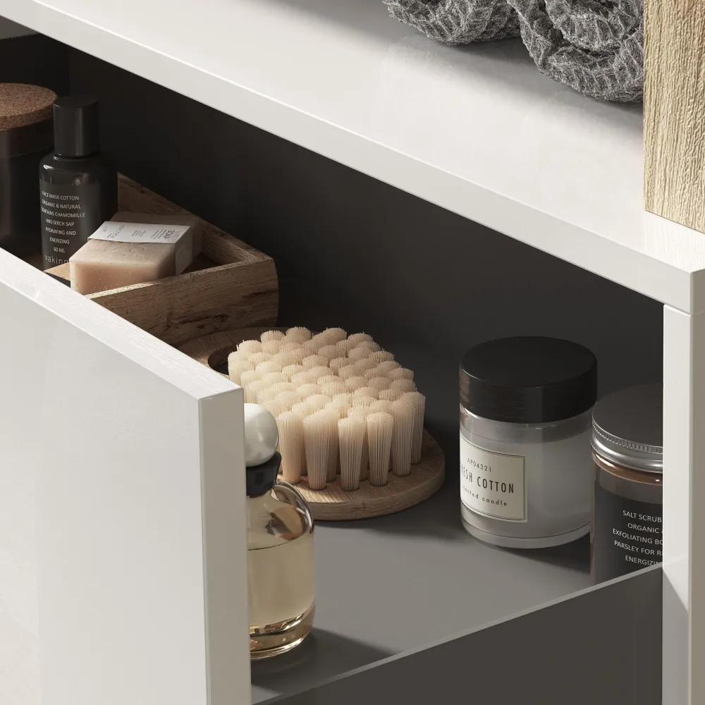 Base lavabo sospesa 79×49 cm Cadiz Oak con cassetti slim - HAMBURG