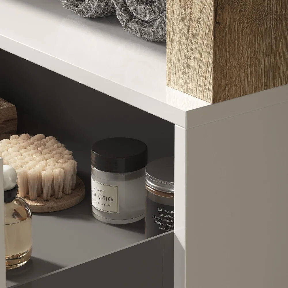 Base lavabo sospesa 92×49 cm Cadiz Oak con cassetti slim - HAMBURG