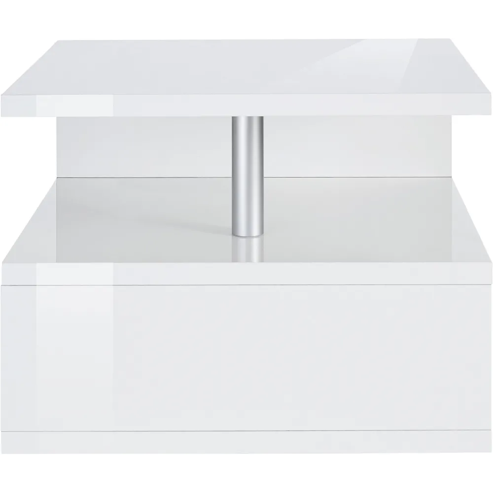 Tavolino 55 cm Bianco Lucido Design Moderno per Soggiorno - Zeta