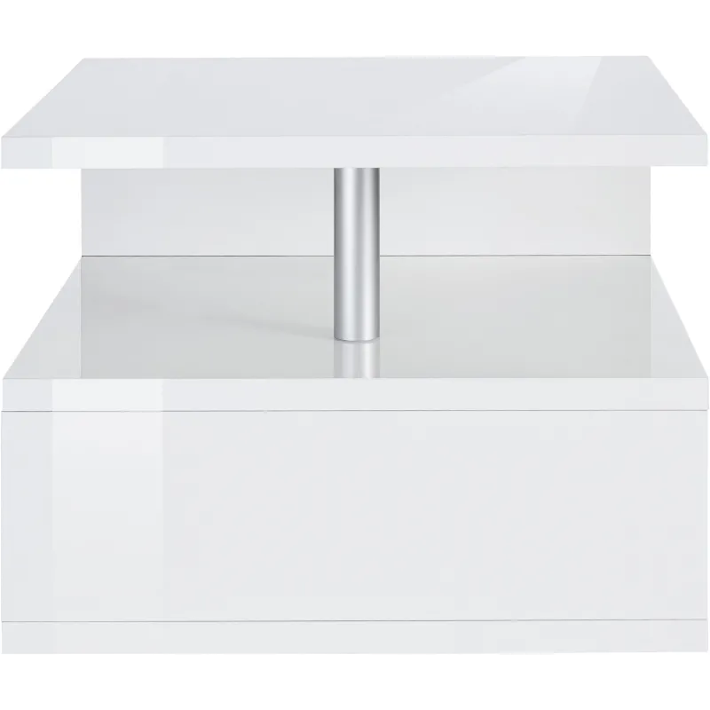 Tavolino 55 cm Bianco Lucido Design Moderno per Soggiorno - Zeta