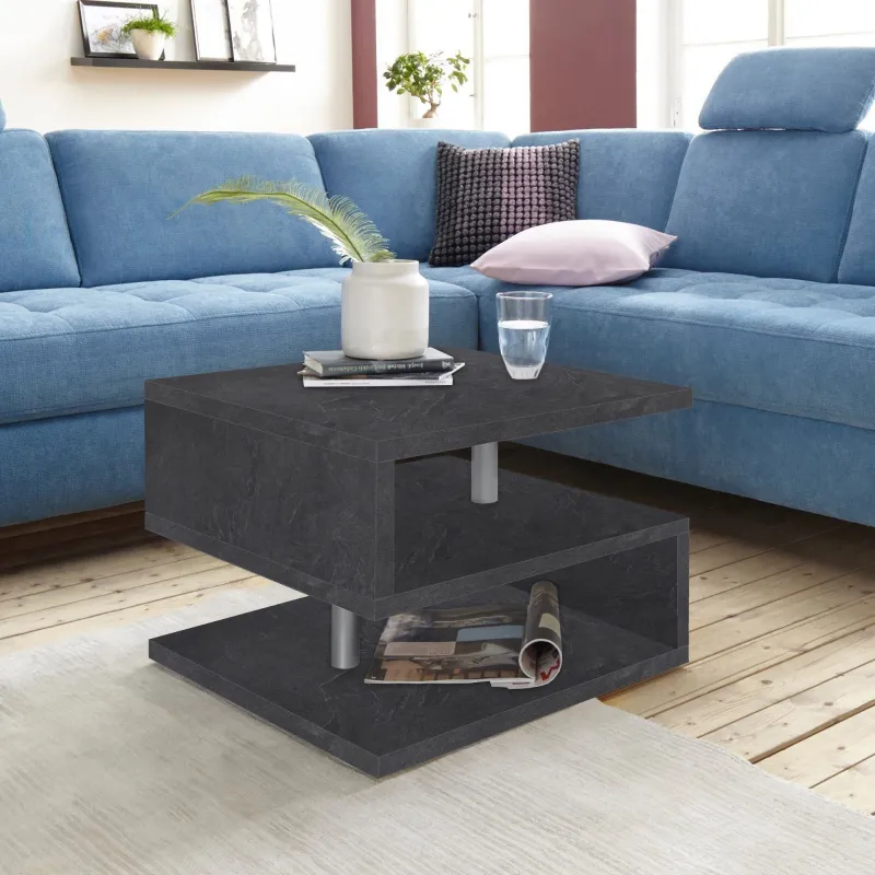 Tavolino 55 cm Bianco Lucido Design Moderno - Zeta
