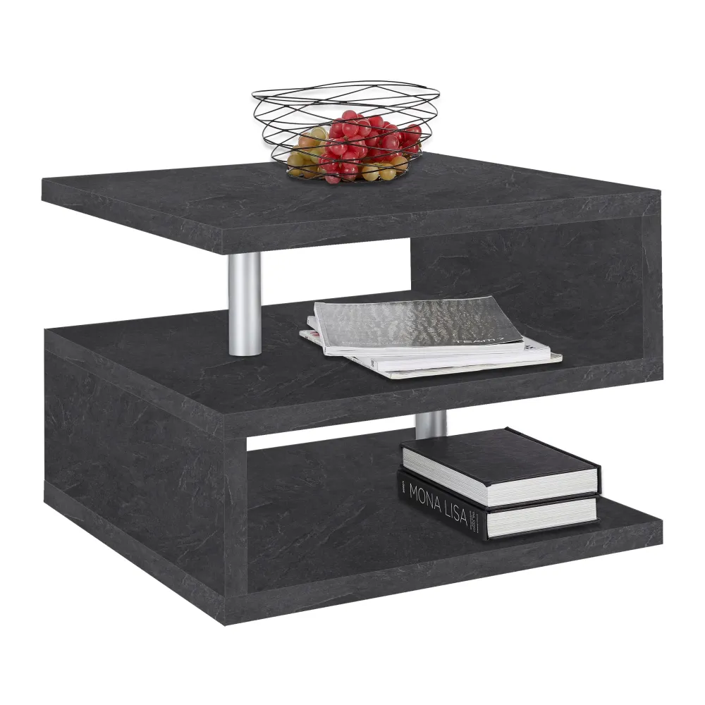 Tavolino 55 cm Bianco Lucido Design Moderno - Zeta