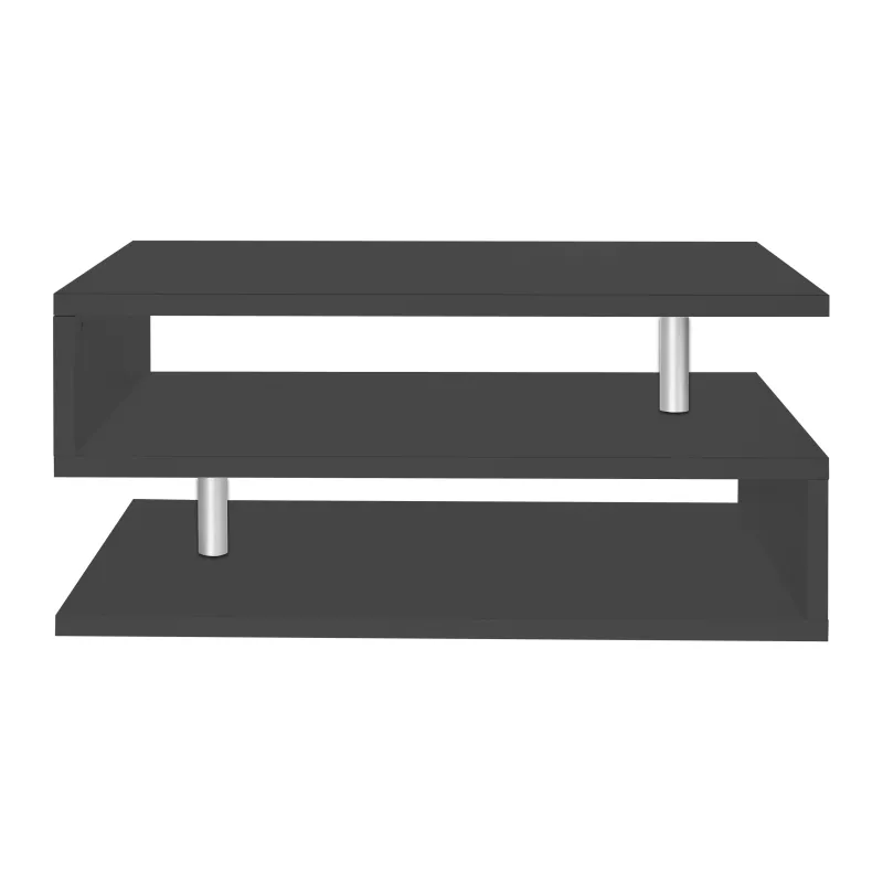 Tavolino 90 cm Antracite Opaco Moderno Versatile - Zeta