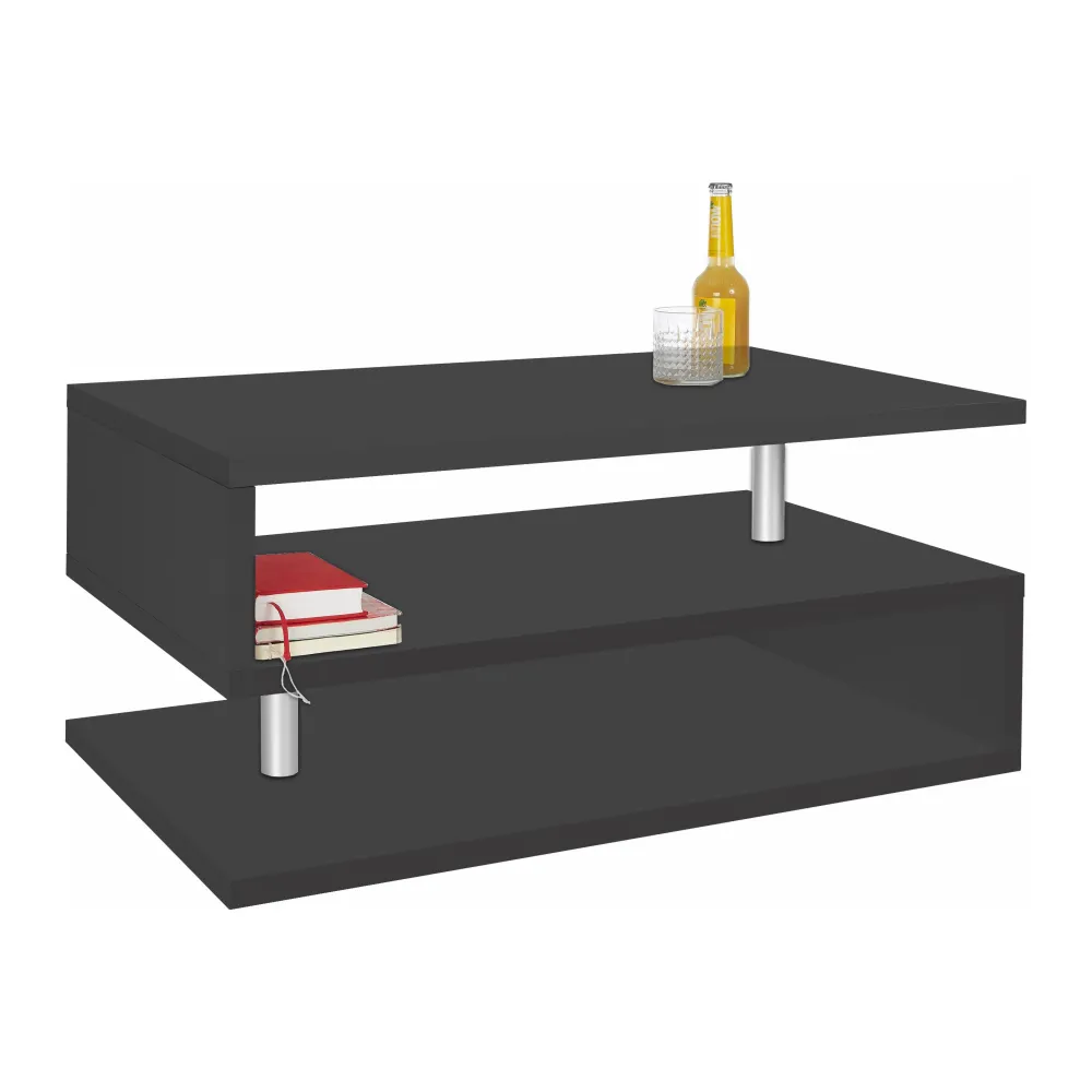 Tavolino 90 cm Antracite Opaco Moderno Versatile - Zeta