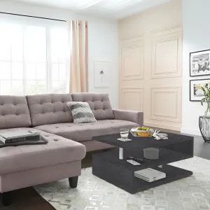 Tavolino 90 cm Antracite Moderno Design Versatile - Zeta